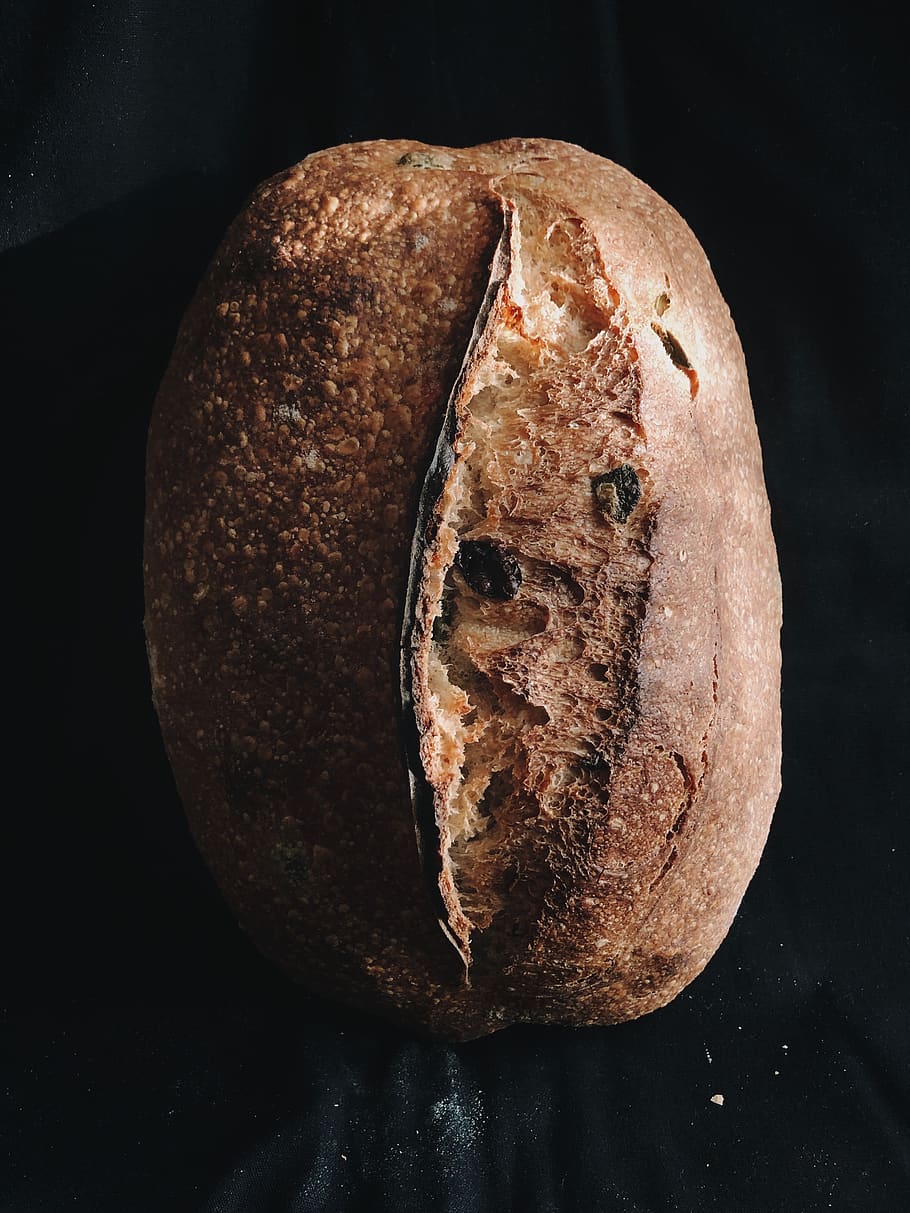 bread, food and drink, indoors, still life, freshness, black background HD wallpaper
