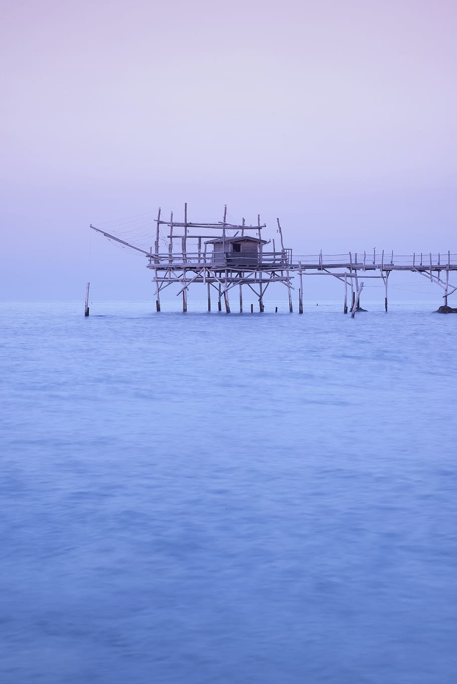 gray bridge on body of water, sky, pier, jetty, horizon, ocean HD wallpaper