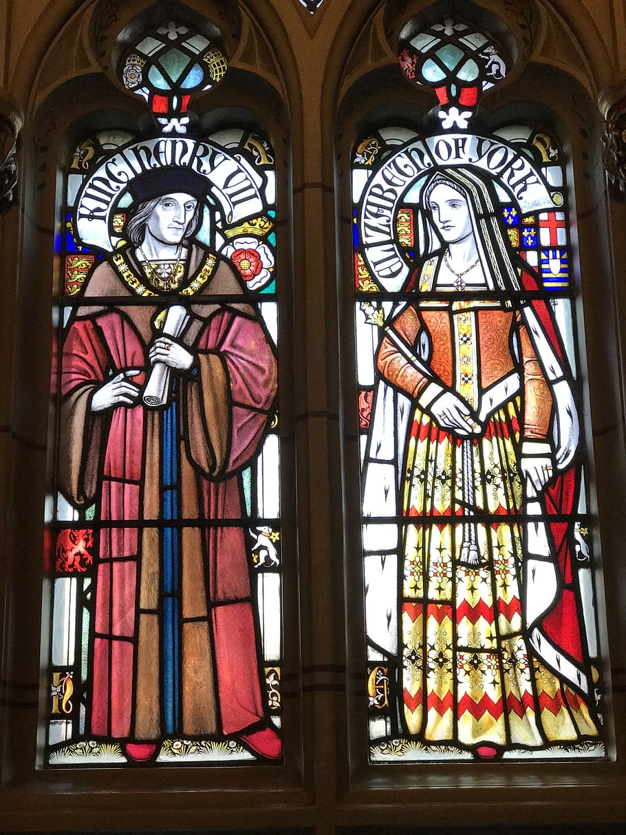 cardiff, cardiff castle, history stained glass, monument couple, HD wallpaper