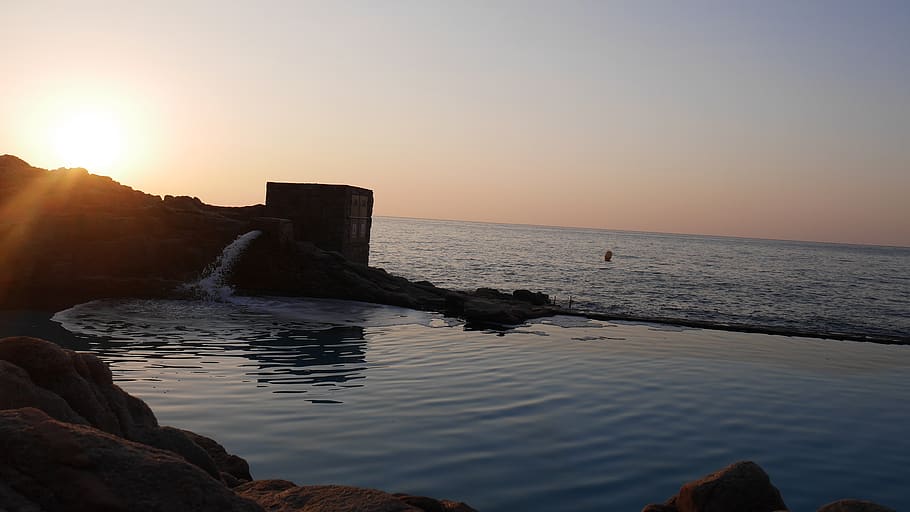 spain, begur, sky, water, sea, wallpaper, chill, nature, sunset HD wallpaper