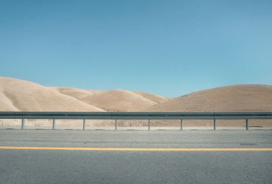 israel, sky, clear sky, copy space, road, nature, mountain HD wallpaper