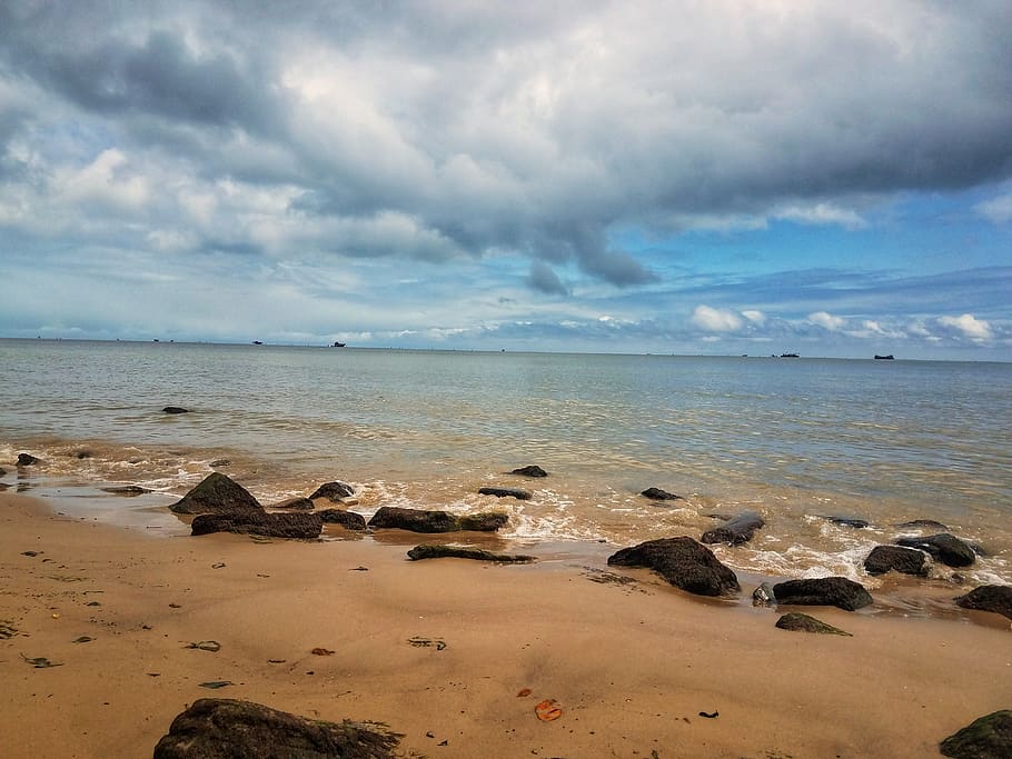 trinidad and tobago, sea, sky, cloud - sky, water, beach, land, HD wallpaper