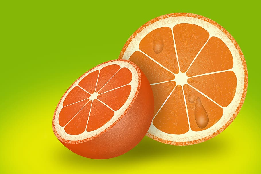 art, orange, fruit, fresh, nature, sweet, colored background HD wallpaper