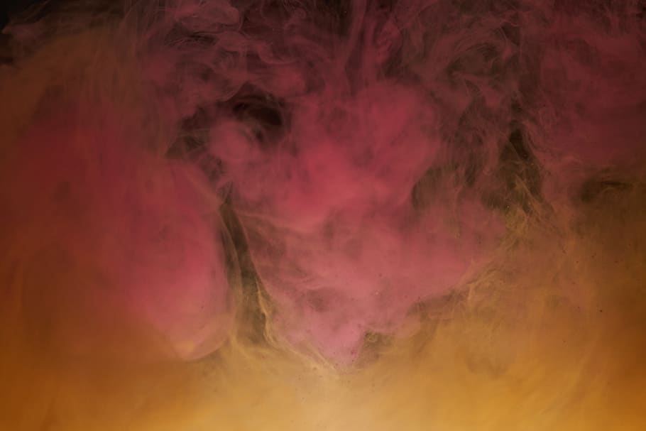 abstract, ink, orange, pink, smoke, cloud, dark, liquid, painting HD wallpaper
