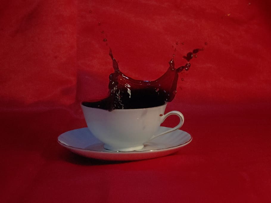 splash, coffee, cup, red, food and drink, refreshment, mug HD wallpaper