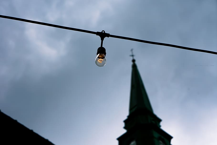 canada, québec city, wire, light, urban, bare, bulb, sky, architecture HD wallpaper