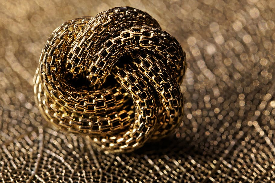 pattern, background, jewellery, gold, structure, knot, ball, HD wallpaper