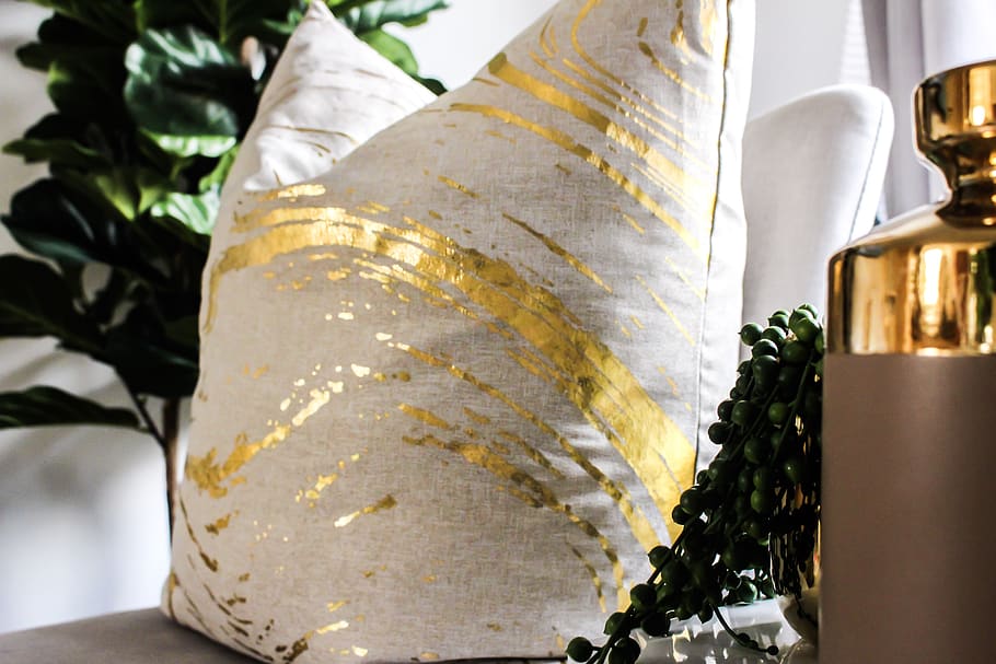 white and brown pillow, close-up, plant, freshness, no people HD wallpaper