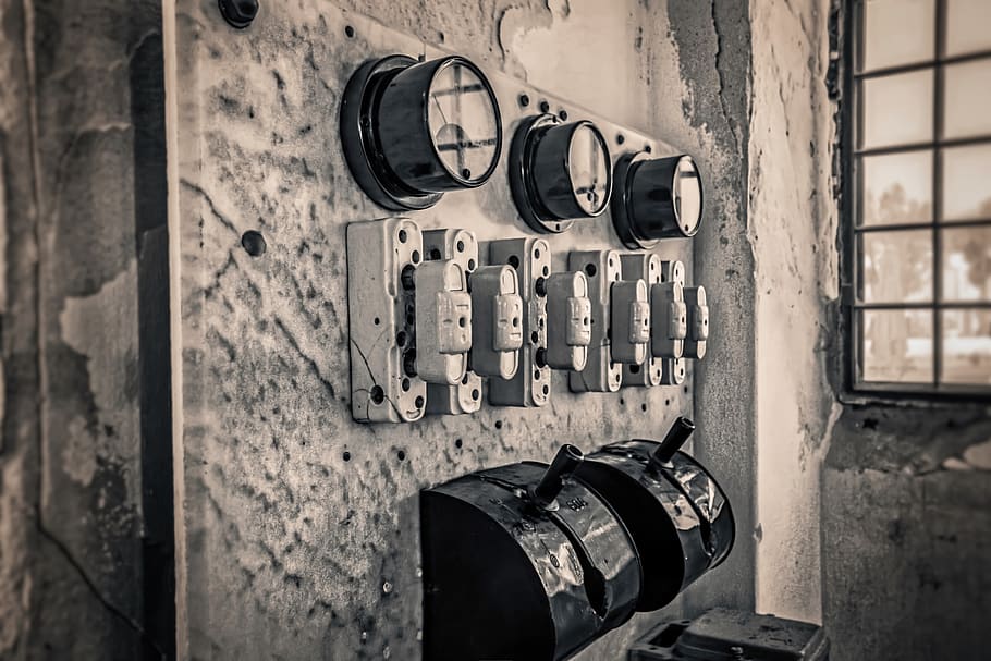 control panel, old, retro, dirty, obsolete, vintage, power HD wallpaper
