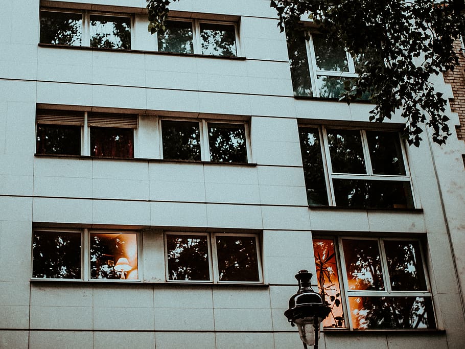 Concrete Building, apartments, architecture, france, paris, windows HD wallpaper