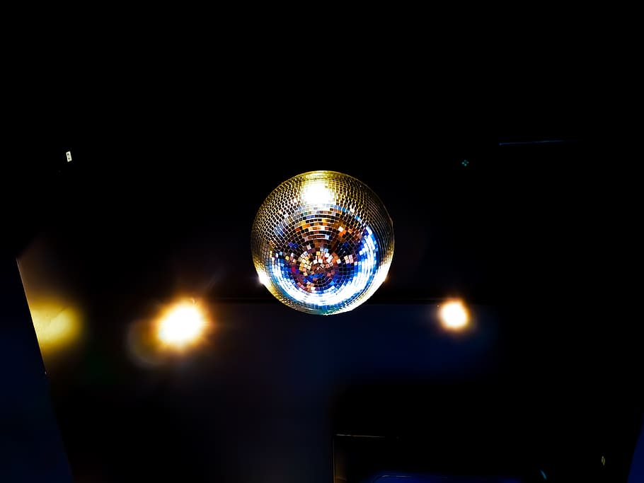 silver disco light, illuminated, disco ball, no people, night HD wallpaper