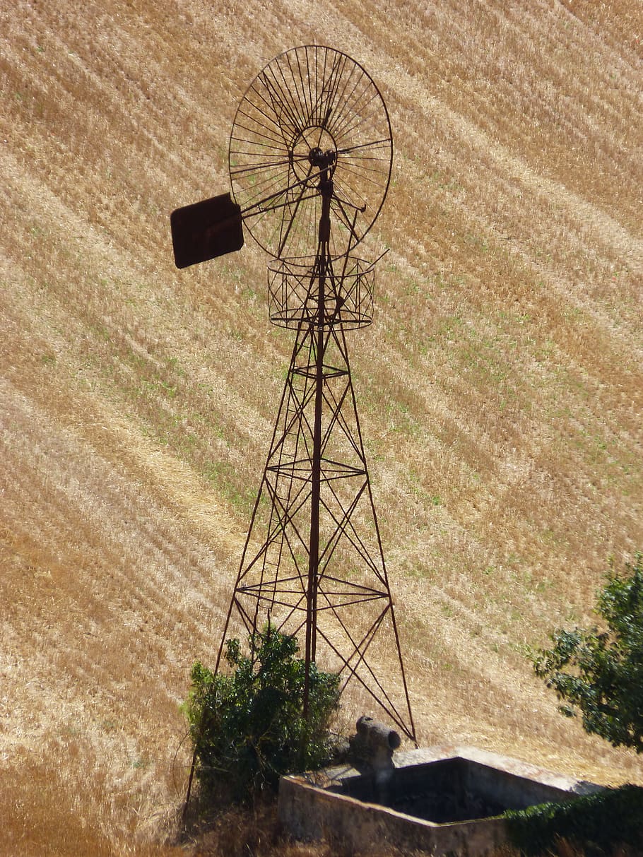 mill, cornfield, cereal, rusty, old, abandoned, fuel and power generation HD wallpaper