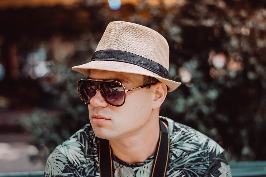 man wearing sunglasses, clothing, apparel, person, human, hat HD wallpaper