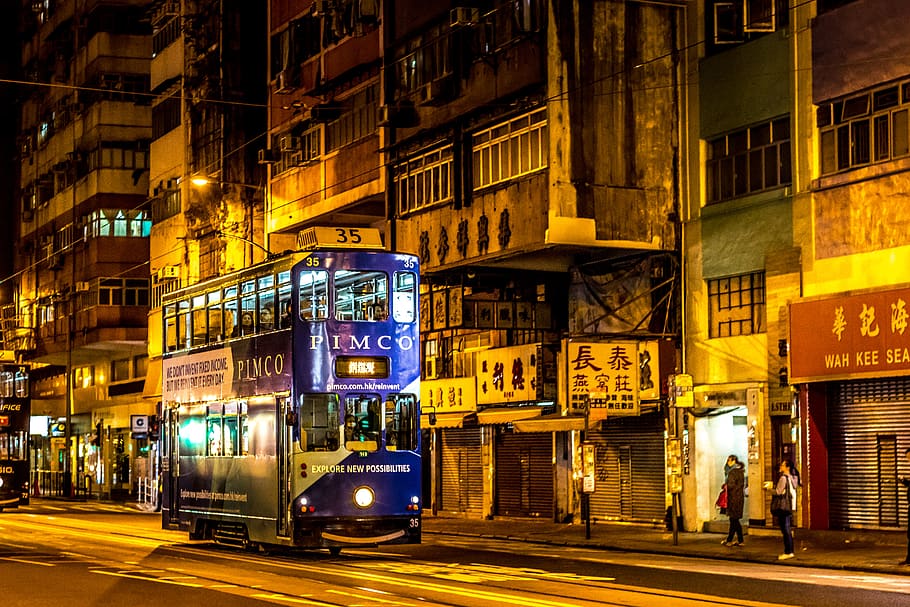 hong kong, illuminated, building exterior, architecture, city HD wallpaper