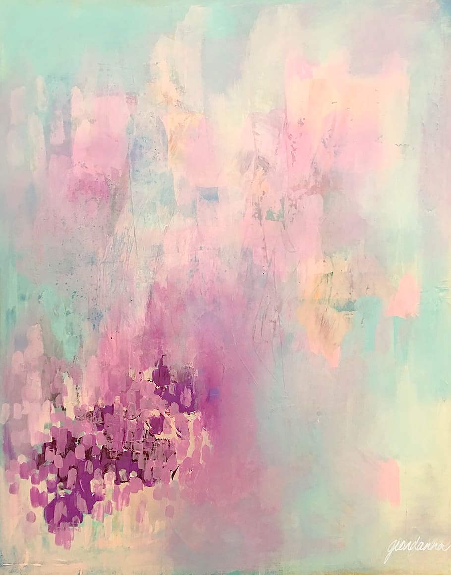 multicolored abstract painting, art, purple, purple colours, abstract art HD wallpaper