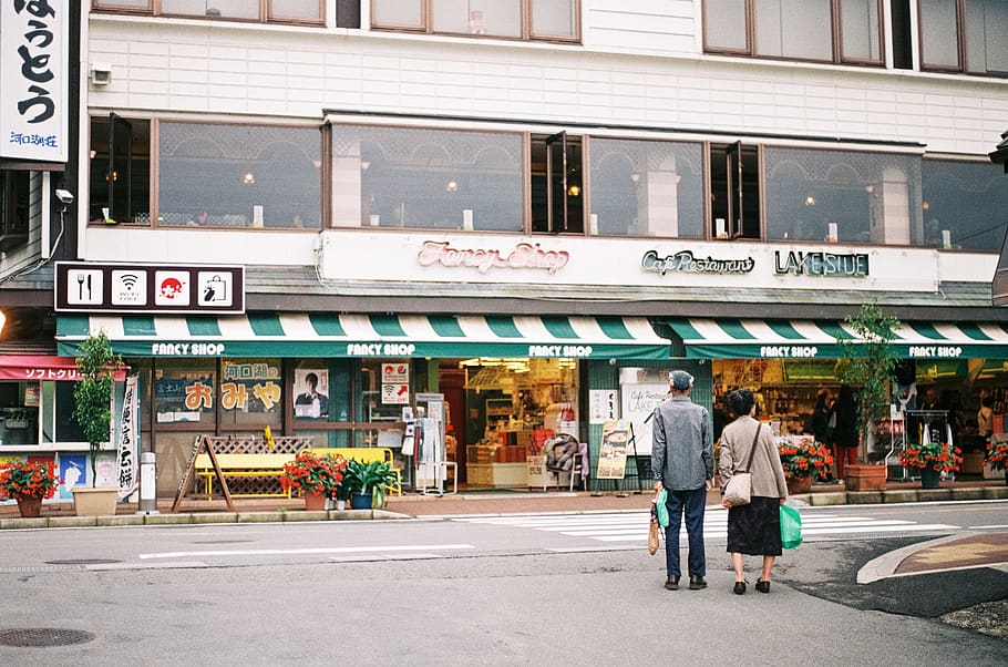 japan, fujikawaguchiko, lake kawaguchi, cafe, restaurant, mt. fuji, HD wallpaper