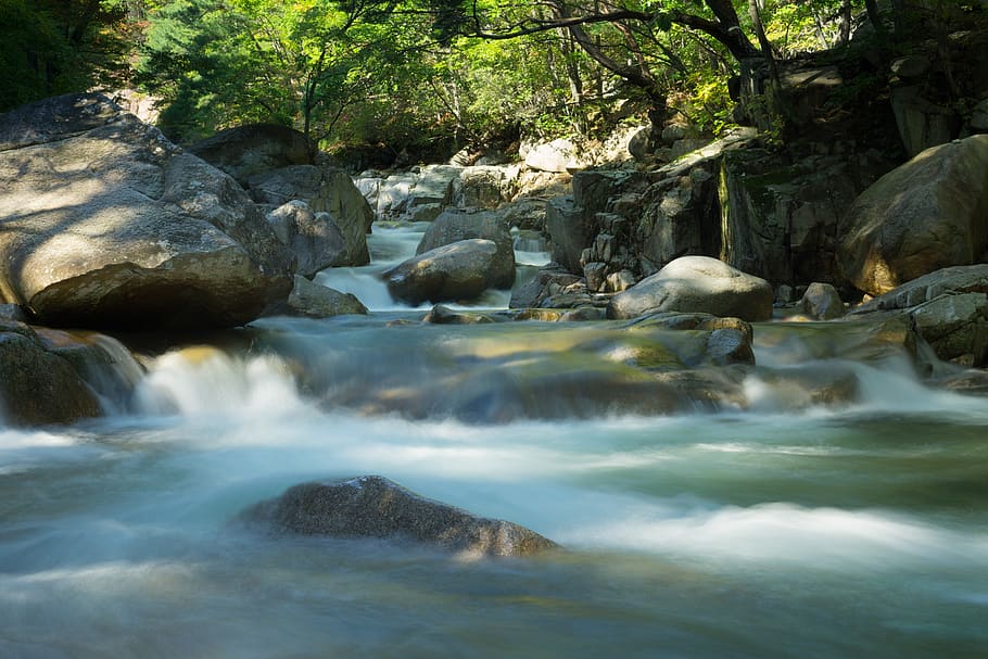 flow, water, valley, nature, rock, solid, scenics - nature HD wallpaper