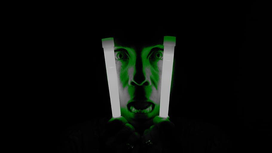 green, halloween, black background, indoors, studio shot, green color HD wallpaper