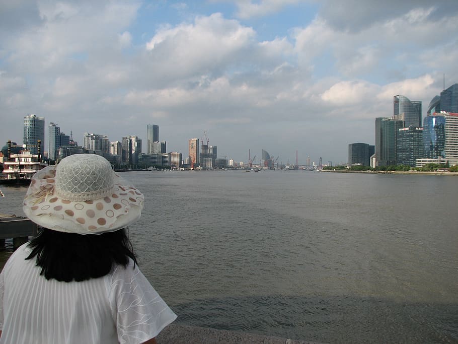 apparel, clothing, hat, human, person, sun hat, sky, river view HD wallpaper