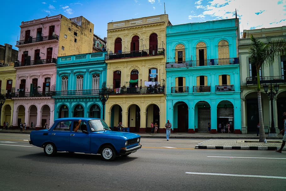 HD wallpaper: cuba, havana, street, photography, cars, blue, pink, color |  Wallpaper Flare
