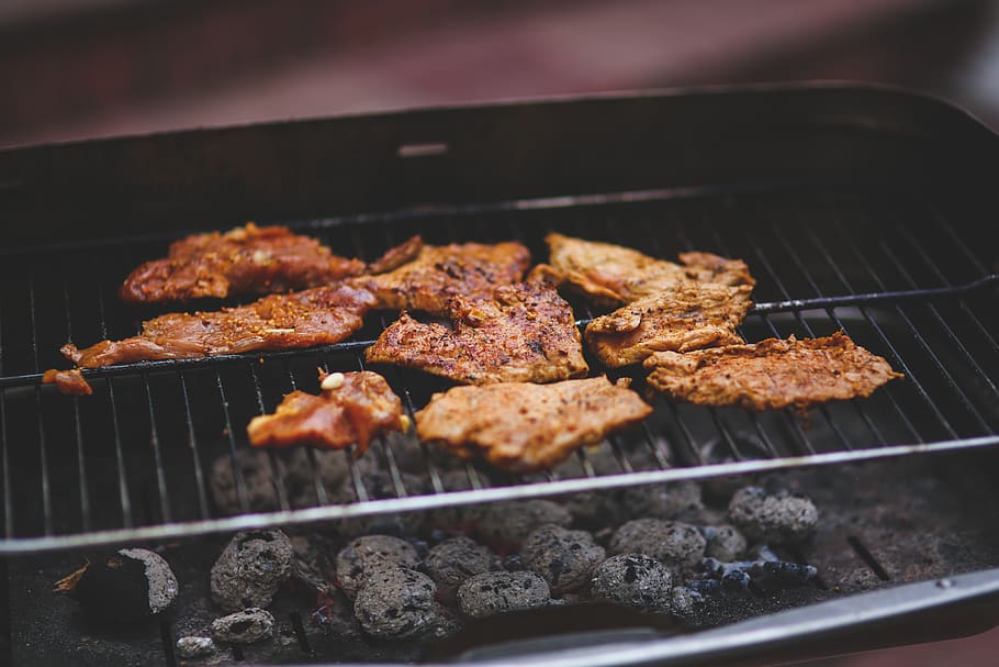 Pork on the grill, barbecue, bbq, dinner, food, grilling, meal HD wallpaper