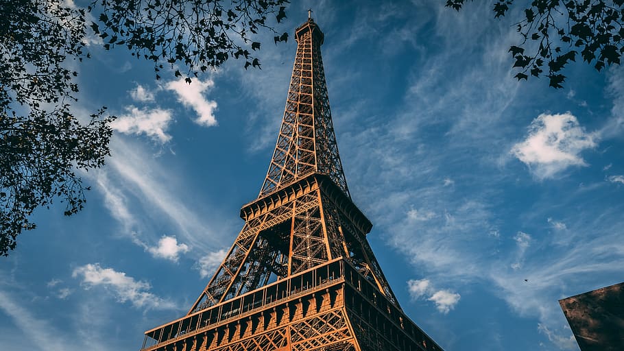 Eiffel Tower, Paris Painting, architecture, building, clouds HD wallpaper
