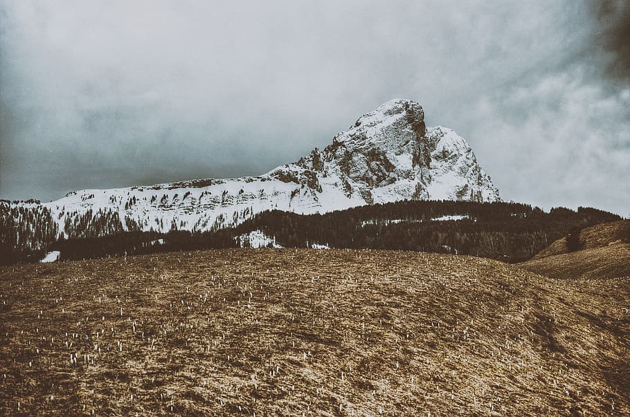 Snow Filled Mountain, clouds, daylight, dolomites, environment HD wallpaper