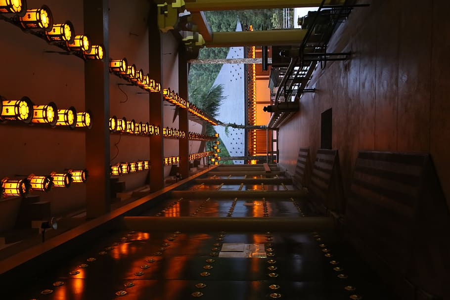 empty lighted porch, corridor, human, flooring, person, wood HD wallpaper