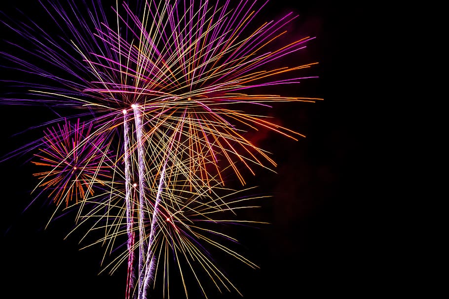 sparklers illustration, event, celebration, night, firework, illuminated HD wallpaper