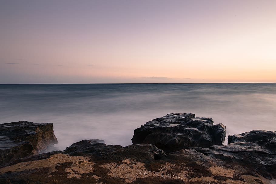 australia, sandringham, sunset, rocks, ocean, water, sea, rock - object, HD wallpaper