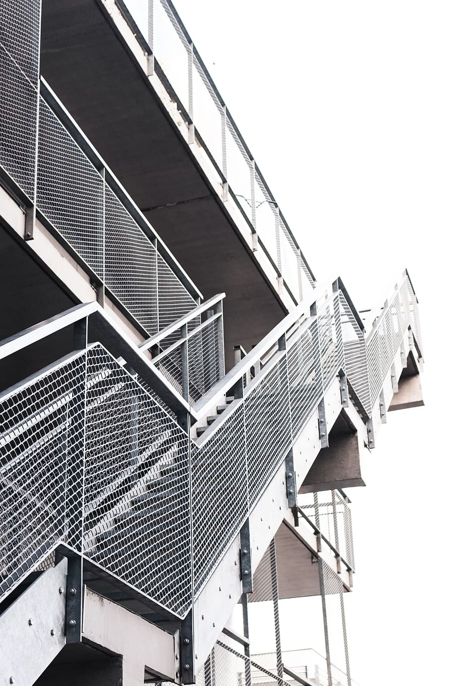 Metal Staircase, building, perspective, stairs, architecture HD wallpaper