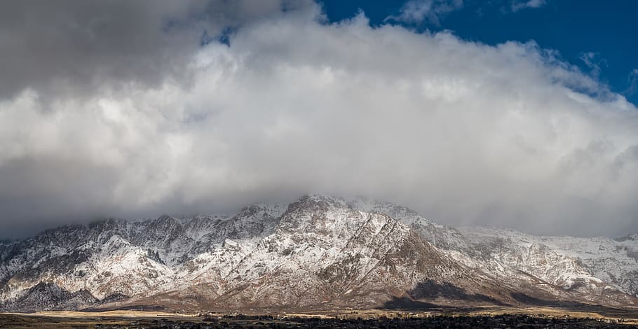 mountains covered with snow, nature, mountain range, outdoors HD wallpaper