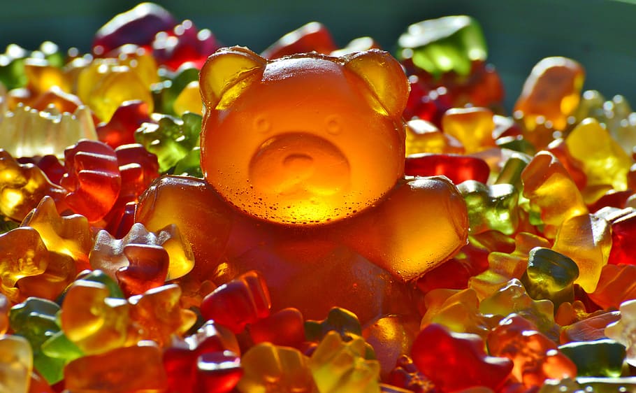 Gummy Bears, candies, colorful, colourful, food, gummi bears, HD wallpaper