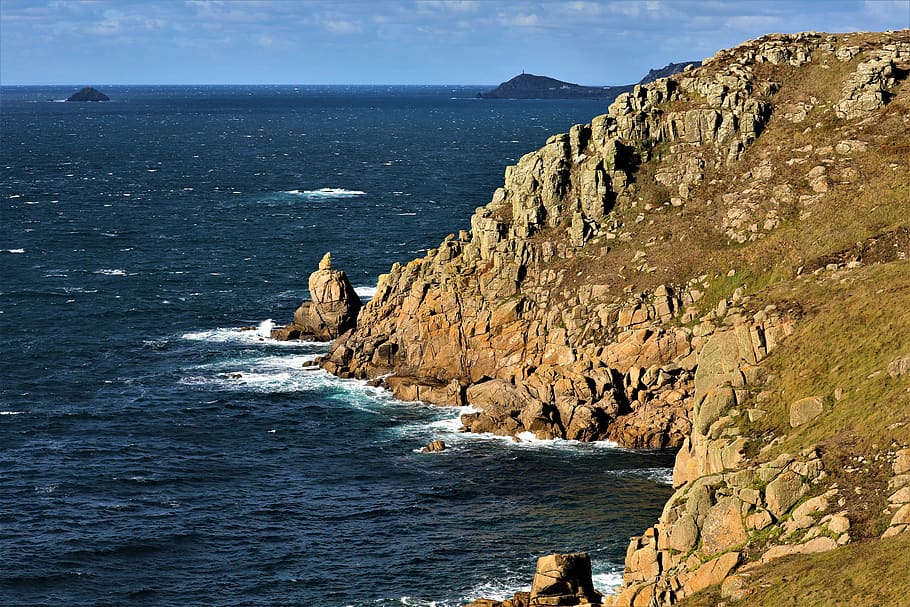 cliffs, sea, coast, shoreline, seascape, water, scenics - nature HD wallpaper