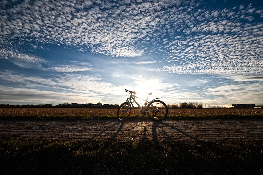 nature, sun, clouds, blue, landscape, sky, mood, abendstimmung HD wallpaper