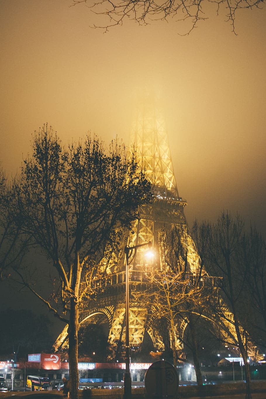 Photo of Eiffel Tower During Foggy Night, 4k wallpaper, city, HD wallpaper