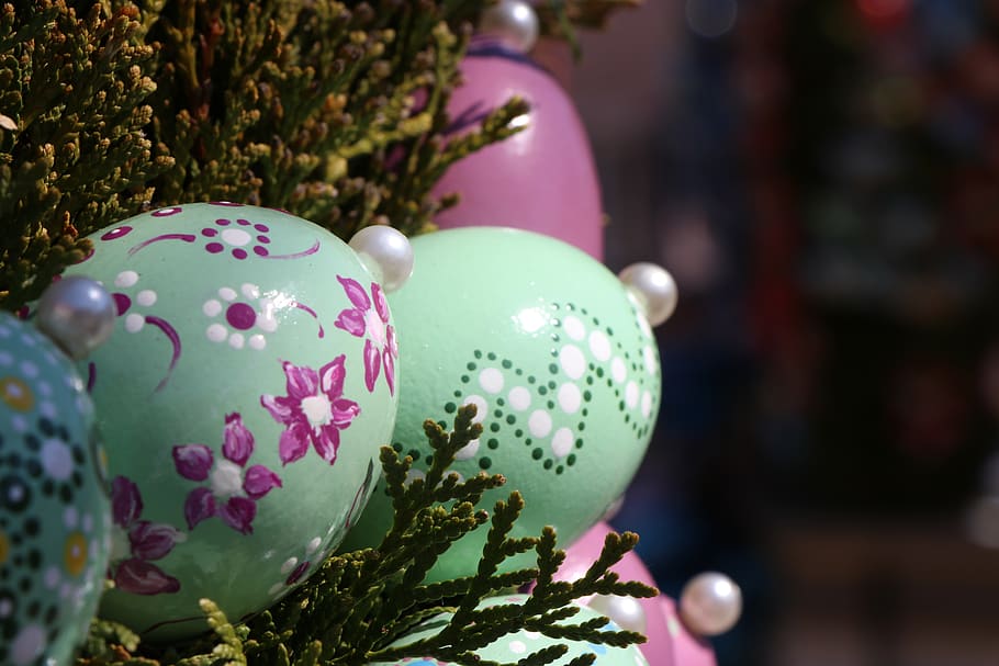 easter, easter eggs, colorful, colored, spring, easter decoration HD wallpaper