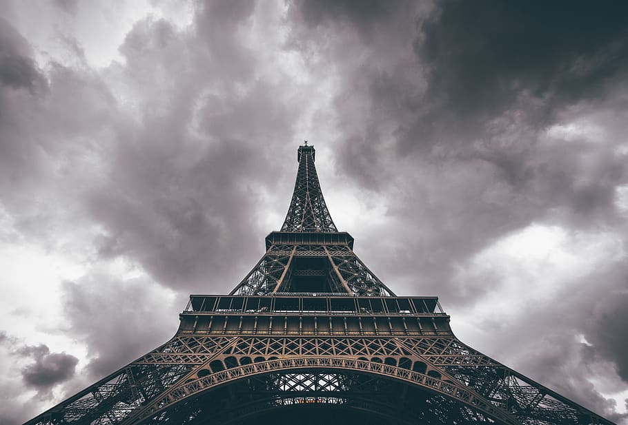 Eiffel tower, cloud - sky, architecture, built structure, travel destinations HD wallpaper