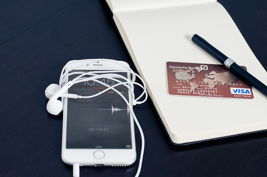 iphone, visa, business, buying, card, cellphone, banking, credit, HD wallpaper