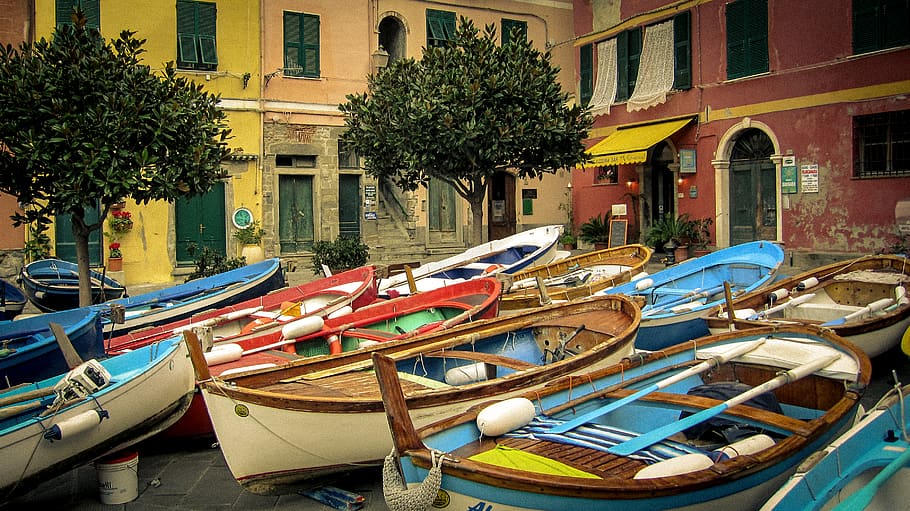 italy, cinque terre, nautical vessel, mode of transportation HD wallpaper
