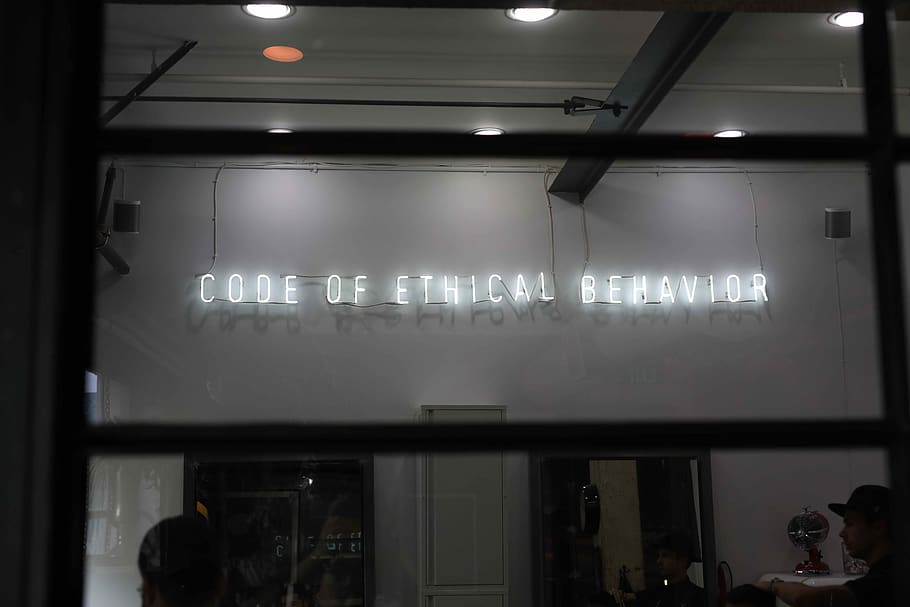 Code of Ethical Behavior shop front, illuminated, lighting equipment, HD wallpaper