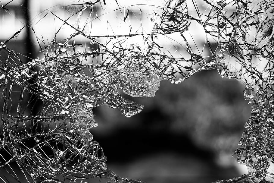 glass, shattered, window, destruction, vandalism, broken glass, HD wallpaper