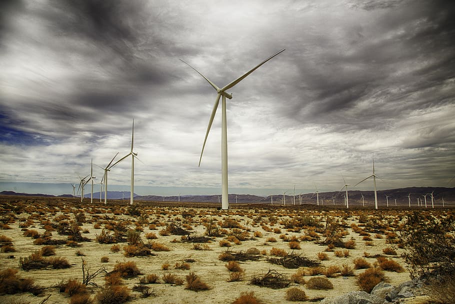 white wind mills, motor, machine, engine, turbine, wind turbine HD wallpaper