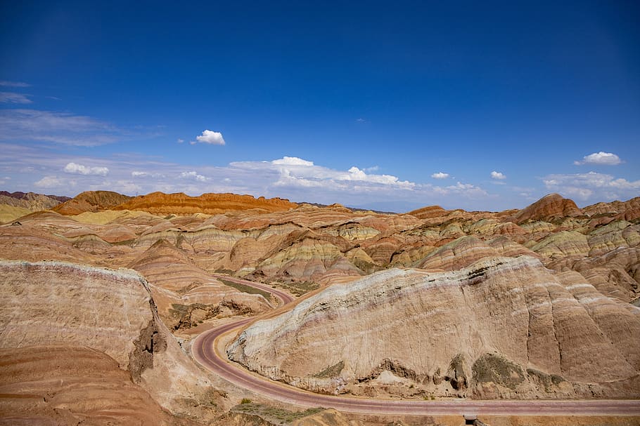 danxia, zhangye, colorful, province, canyon, earth, landscape, HD wallpaper