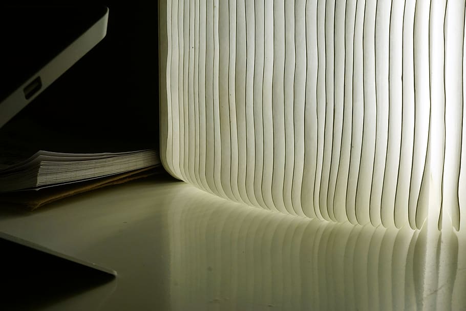 light, book, book shelf, bookshelf, paper, notebook, surface HD wallpaper