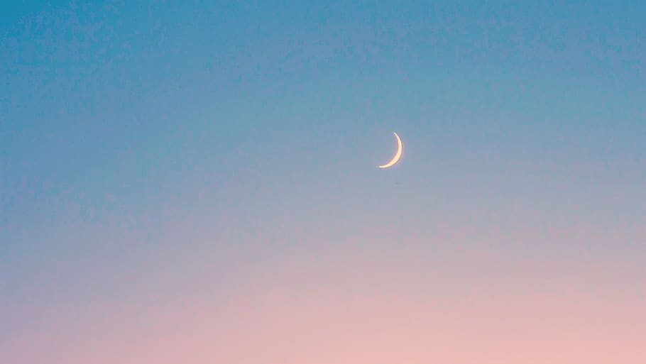 moon, sky, pink, blue, minimal, space, beauty in nature, scenics - nature HD wallpaper