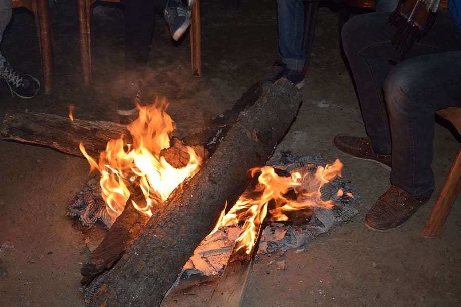 bonfire, nature, flame, burning, heat - temperature, fire - natural phenomenon HD wallpaper