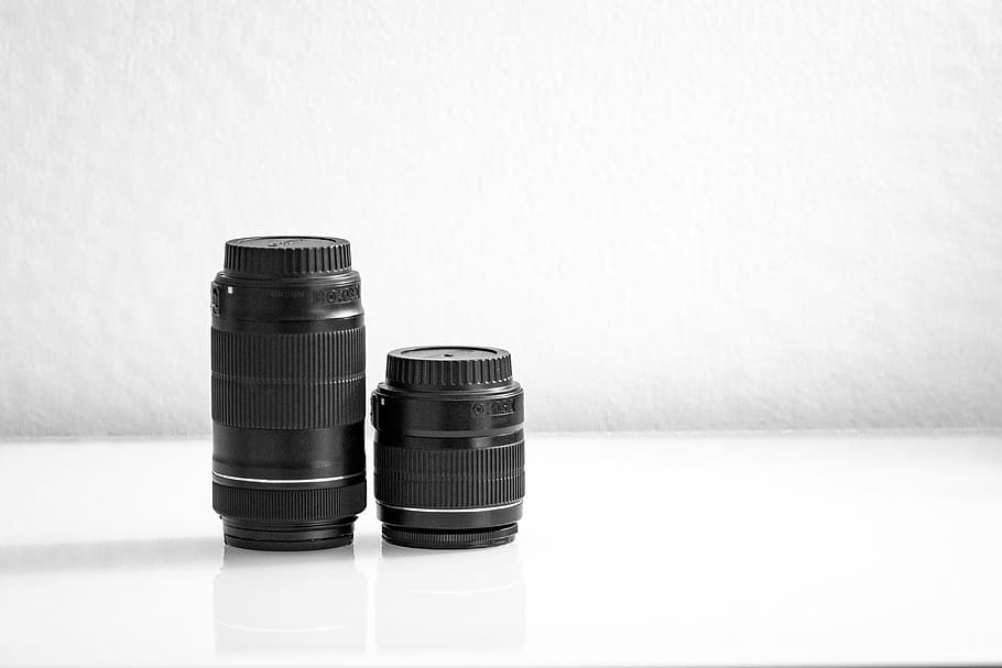 two black camera lenses, electronics, monitor, screen, display HD wallpaper