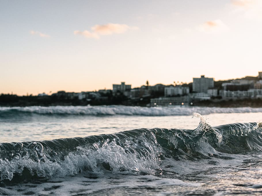 wave, surf, shorebreak, beach, ocean, sea, nature, waves, seascape HD wallpaper