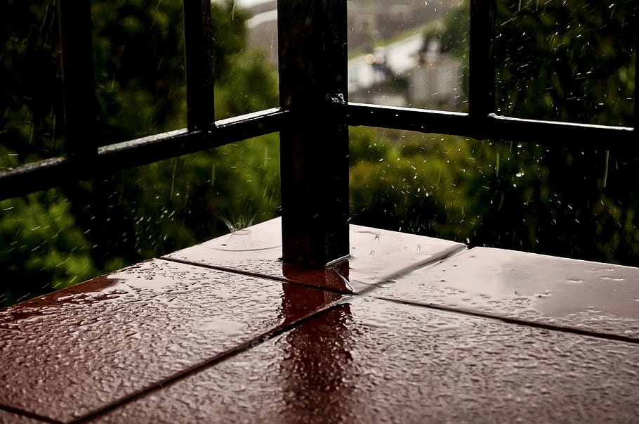 water, drops, reflection, wet, rain, no people, nature, focus on foreground HD wallpaper